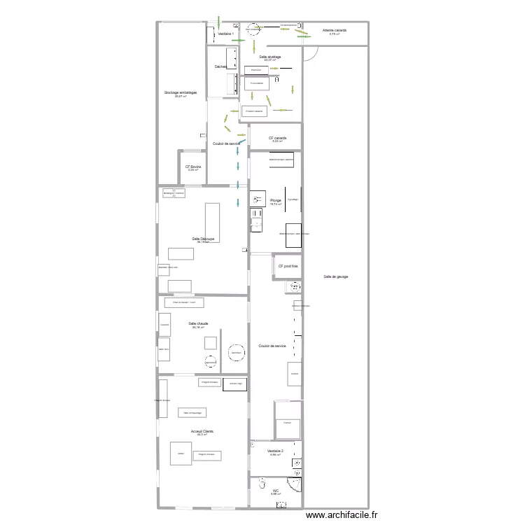 nouveau labo 5e jet flux travail. Plan de 