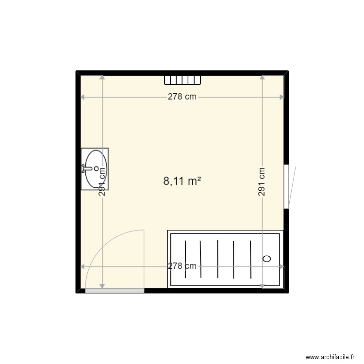 DUBOS CHANTAL . Plan de 1 pièce et 8 m2