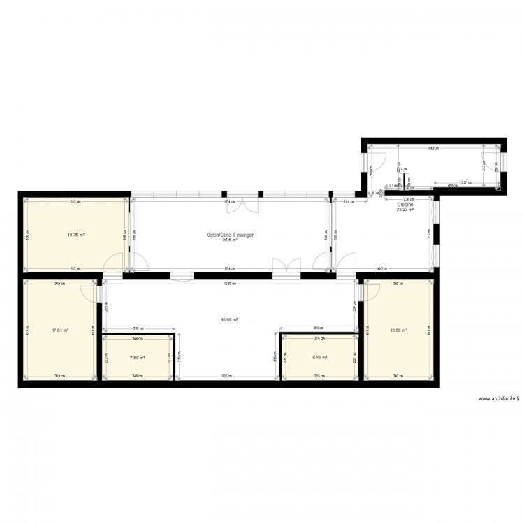 PLAN EXISTANT RDC MAISON CAMPAGNE. Plan de 0 pièce et 0 m2