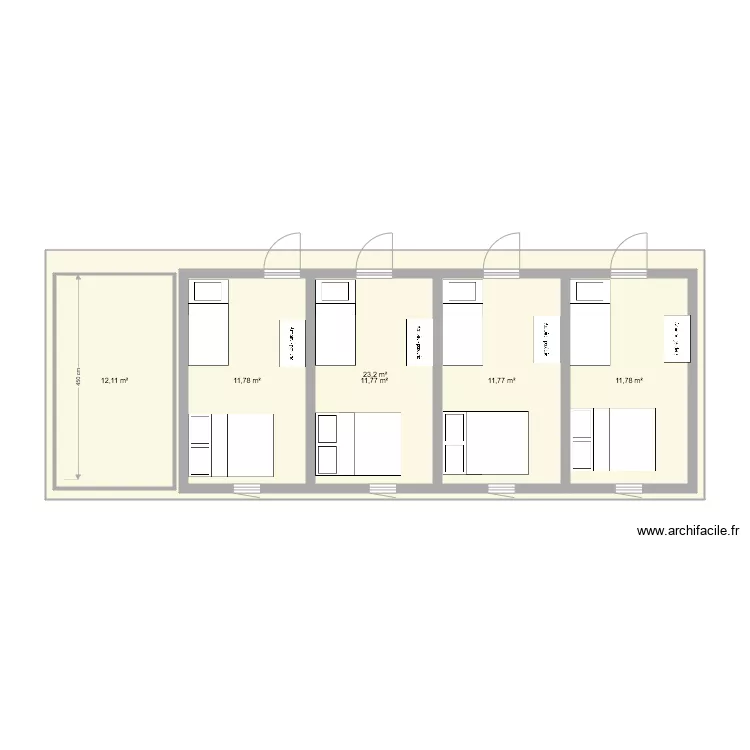 Bungalow perso famille . Plan de 