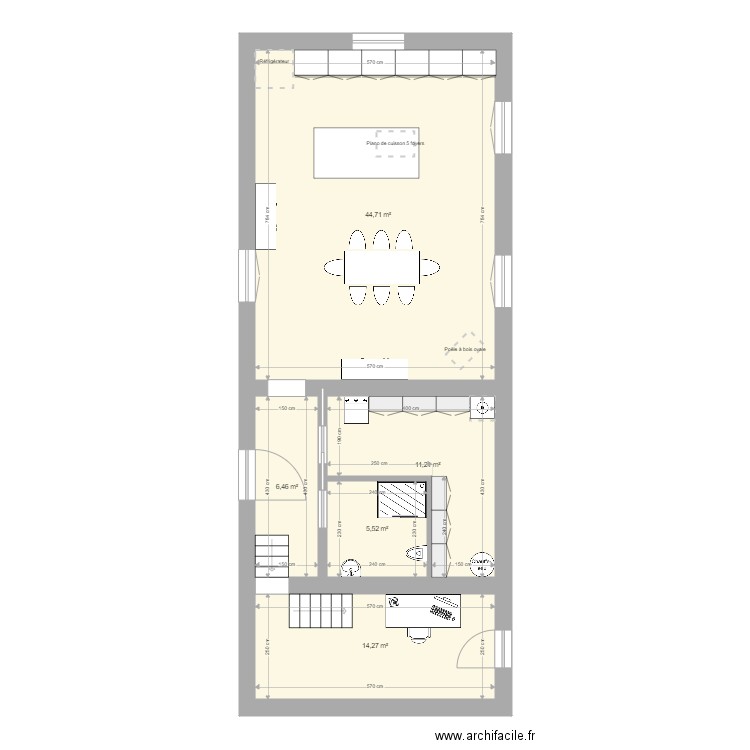 Maison Rhu2. Plan de 5 pièces et 82 m2