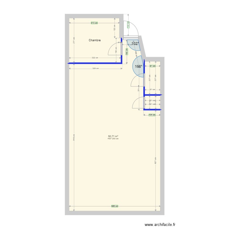 fradin cloison. Plan de 4 pièces et 62 m2