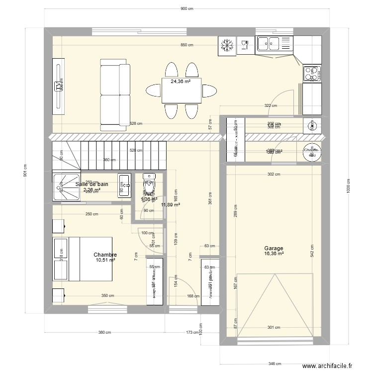 plan5. Plan de 13 pièces et 113 m2