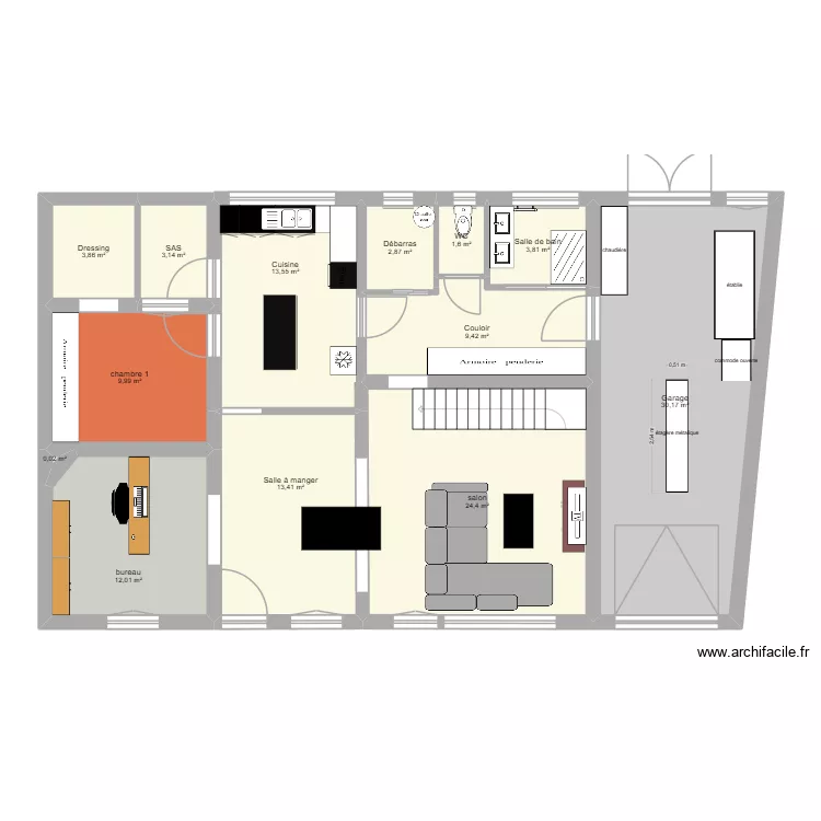 Maison eringhem. Plan de 13  et 128 m²