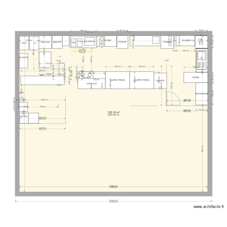 bavardise. Plan de 1 pièce et 100 m2