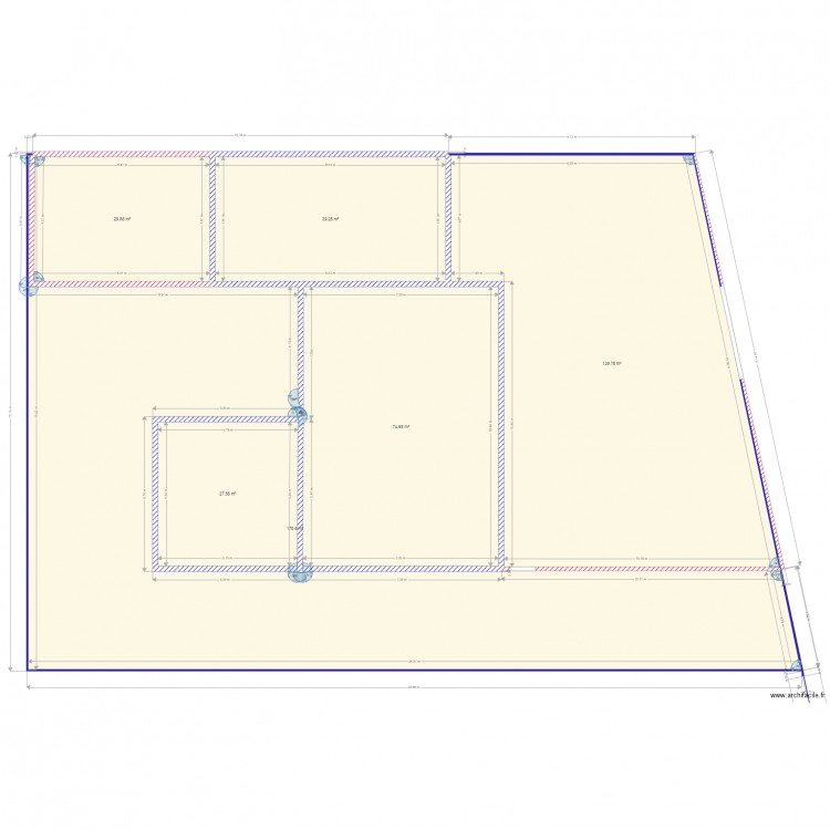 plan de masse avec extension et mur de clôture parking. Plan de 0 pièce et 0 m2