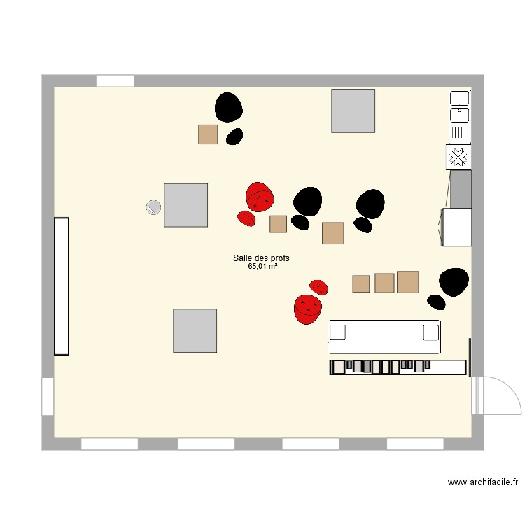 SDP LGT SALS. Plan de 1 pièce et 65 m2