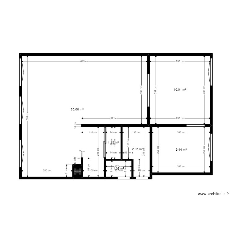 Projet Sacha. Plan de 7 pièces et 52 m2