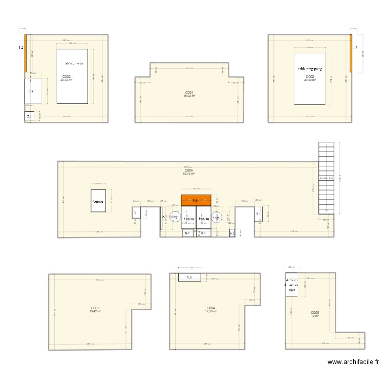Bureaux. Plan de 0 pièce et 0 m2