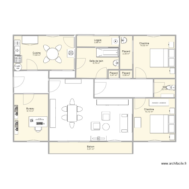 CHATEAU BRISSET. Plan de 11 pièces et 61 m2