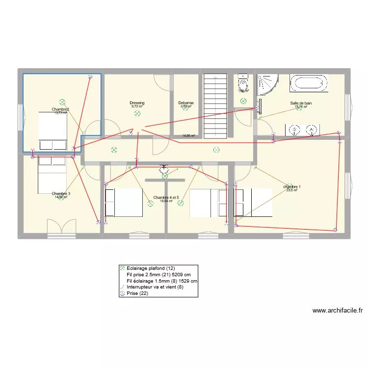 Maison Gignat &eacute;tage. Plan de 