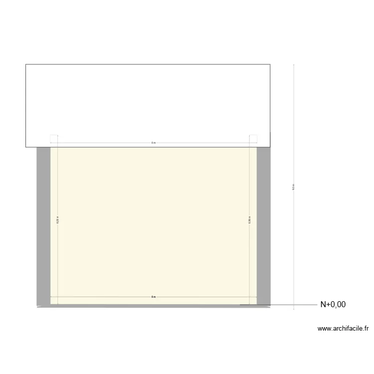 ecurie facade arriere existant/projet. Plan de 1  et 52 m²