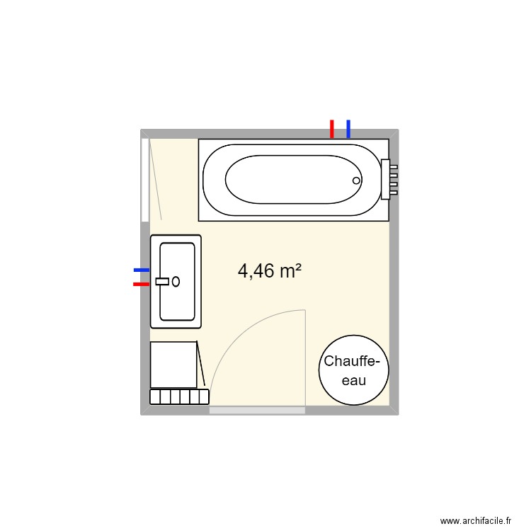 SbB les Palmiers. Plan de 1 pièce et 4 m2