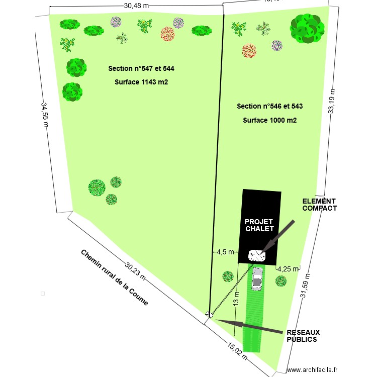 PLAN DE MASSE Droite. Plan de 0 pièce et 0 m2