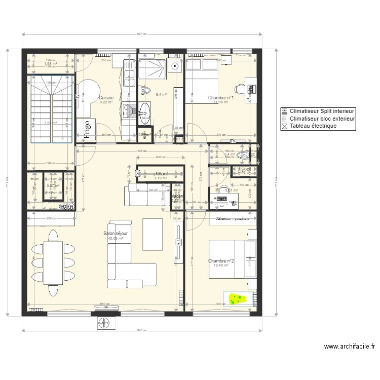 appartement fahmi sans elec. Plan de 0 pièce et 0 m2