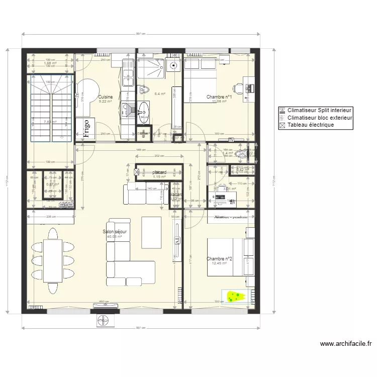 appartement fahmi sans elec. Plan de 