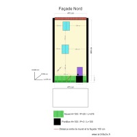 Plan des façades Nord avec muret