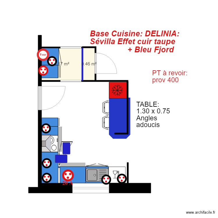 NIEUL Table cuisine. Plan de 0 pièce et 0 m2