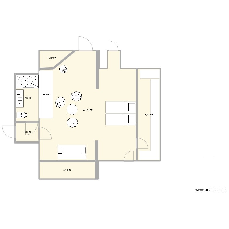 grenierter1. Plan de 6 pièces et 63 m2