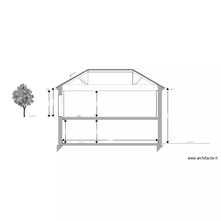 coupe AA. Plan de 