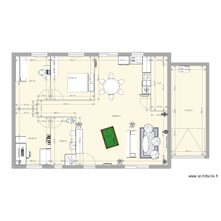 Maison 1. Plan de 7 pièces et 108 m2