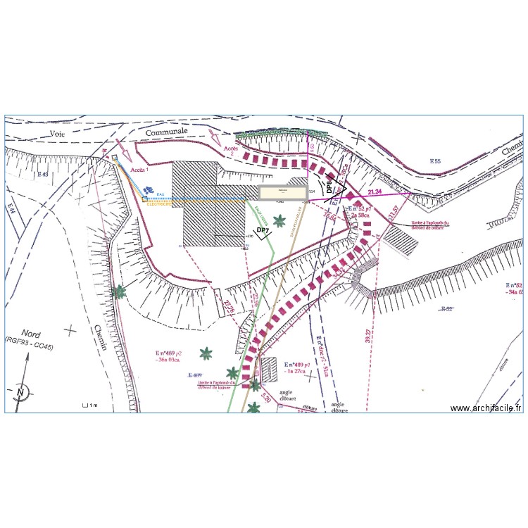 MASSE. Plan de 1 pièce et 25 m2