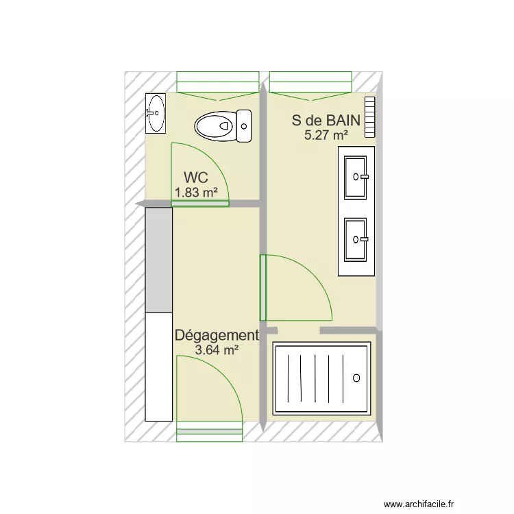aaa 1wc 1sdb . Plan de 