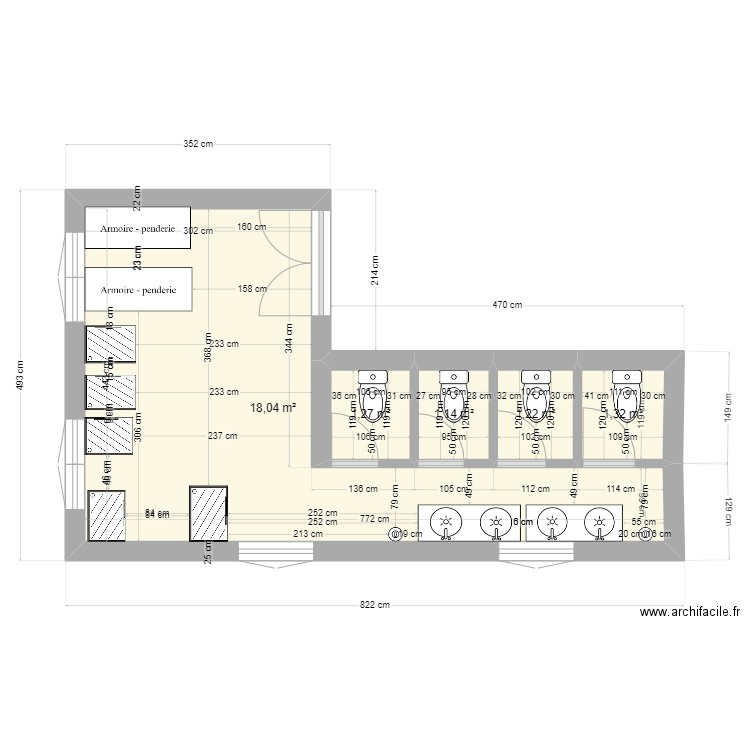 alezia 21. Plan de 5 pièces et 23 m2