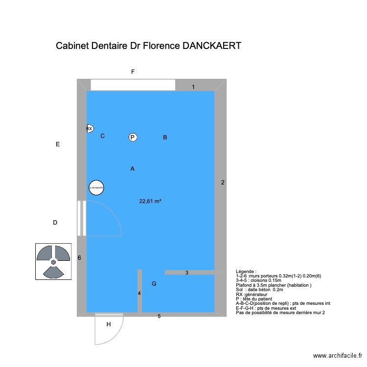 plan 4. Plan de 1 pièce et 23 m2