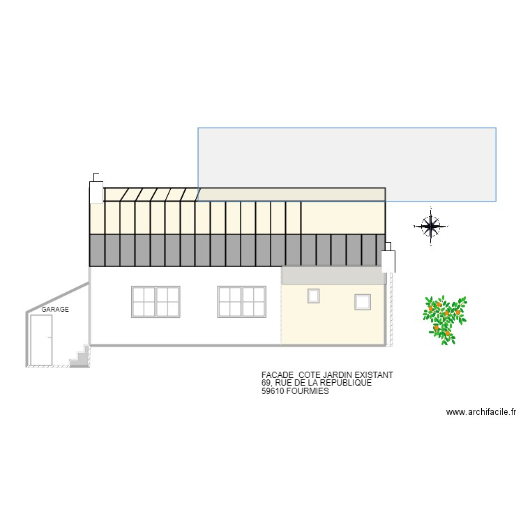 FACADE ARRIERE projete. Plan de 0 pièce et 0 m2