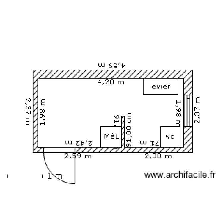 trasfo buanderie. Plan de 