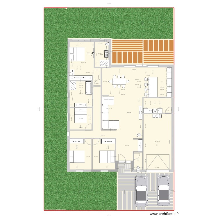 NASS X. Plan de 6 pièces et 521 m2