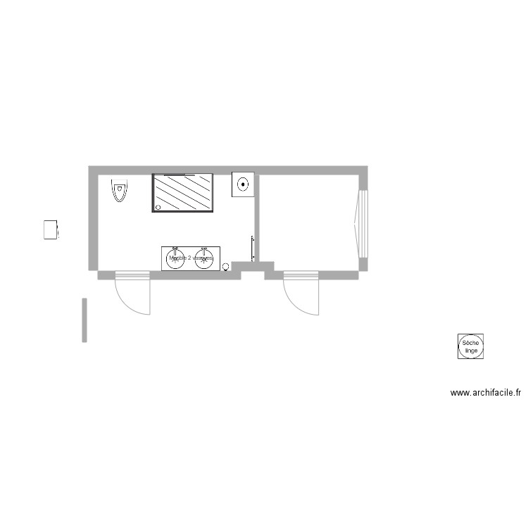 SDB 7m2 Buanderie 4m2 1. Plan de 0 pièce et 0 m2