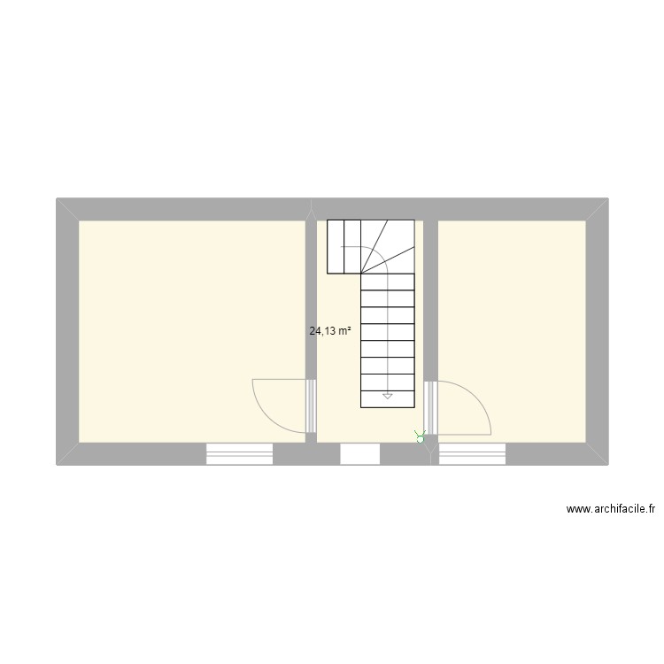 Plan maison étage surface totale - avant travaux. Plan de 5 pièces et 50 m2