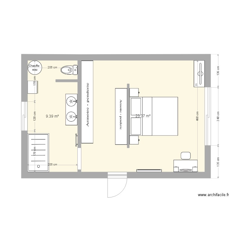 chambre . Plan de 0 pièce et 0 m2