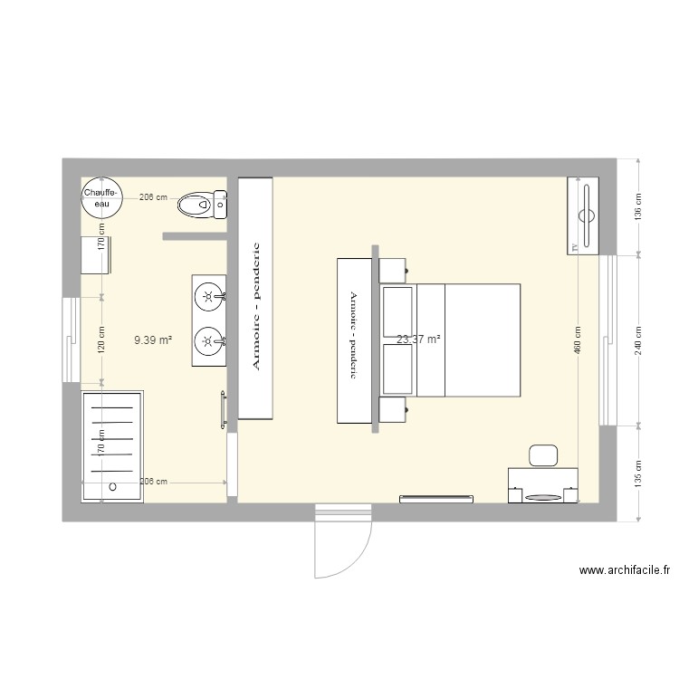 chambre . Plan de 0 pièce et 0 m2