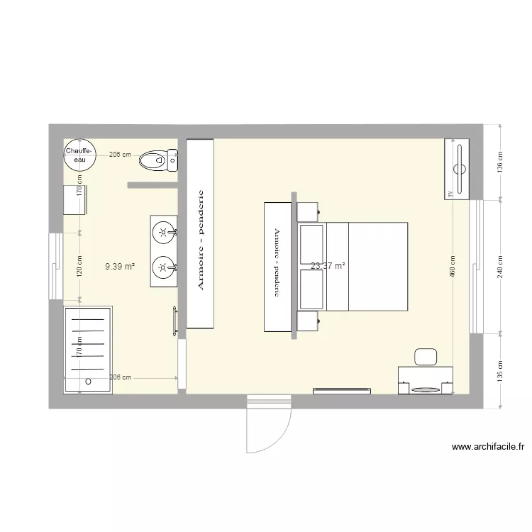 chambre . Plan de 