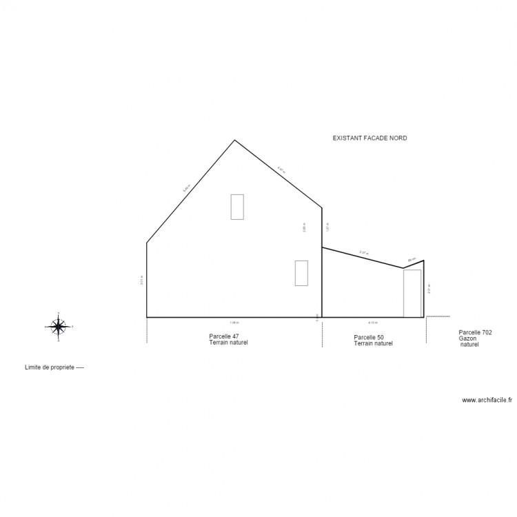 thierry facade nord existant. Plan de 0 pièce et 0 m2