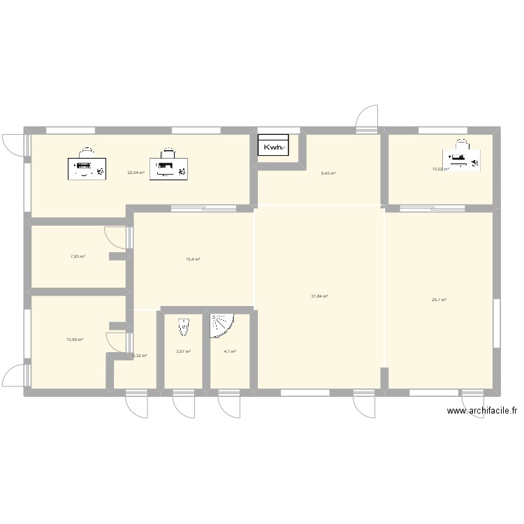 ONATi - Conception 2. Plan de 12 pièces et 147 m2