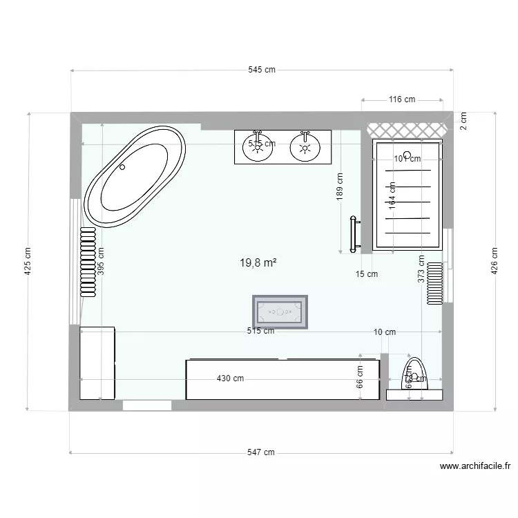 salle de bain 8. Plan de 