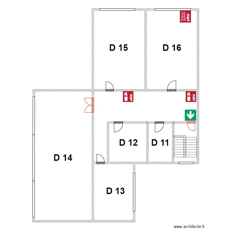 IDBHBlocDniveau1 Dénominations. Plan de 5 pièces et 200 m2