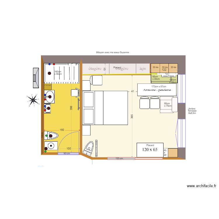 Chambre armoires 03. Plan de 0 pièce et 0 m2