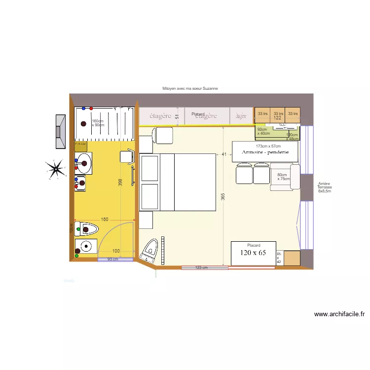 Chambre armoires 03. Plan de 