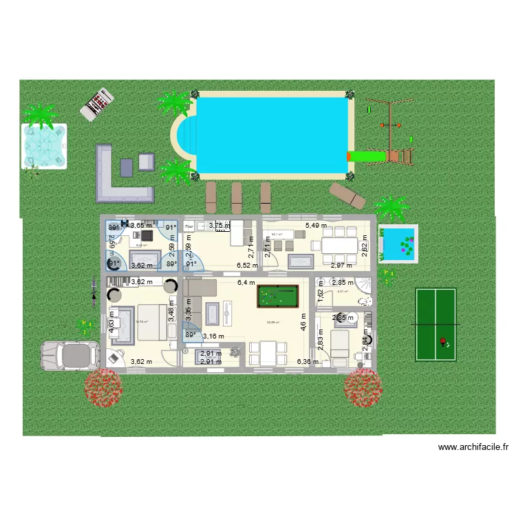 maison luxe. Plan de 6 Pièces et 91 m² maison luxe. Plan de 6 Pièces et 91 m²