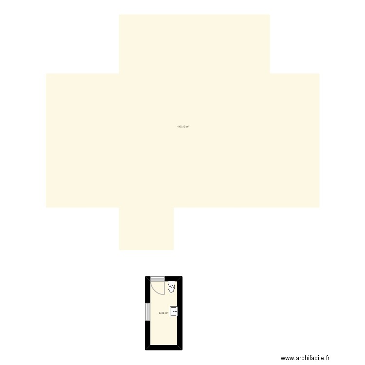 Local technique. Plan de 2 pièces et 151 m2