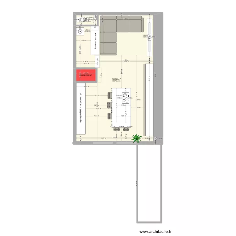 RDC LOFT 3. Plan de 3  et 53 m²