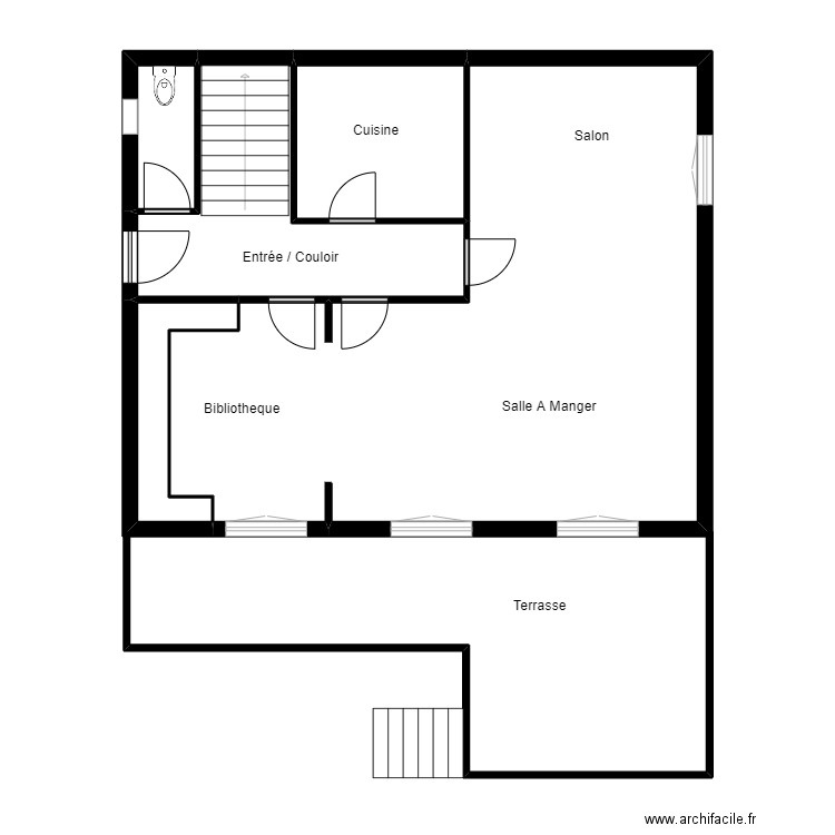 DECATOIRE EXISTANT. Plan de 5 pièces et 75 m2