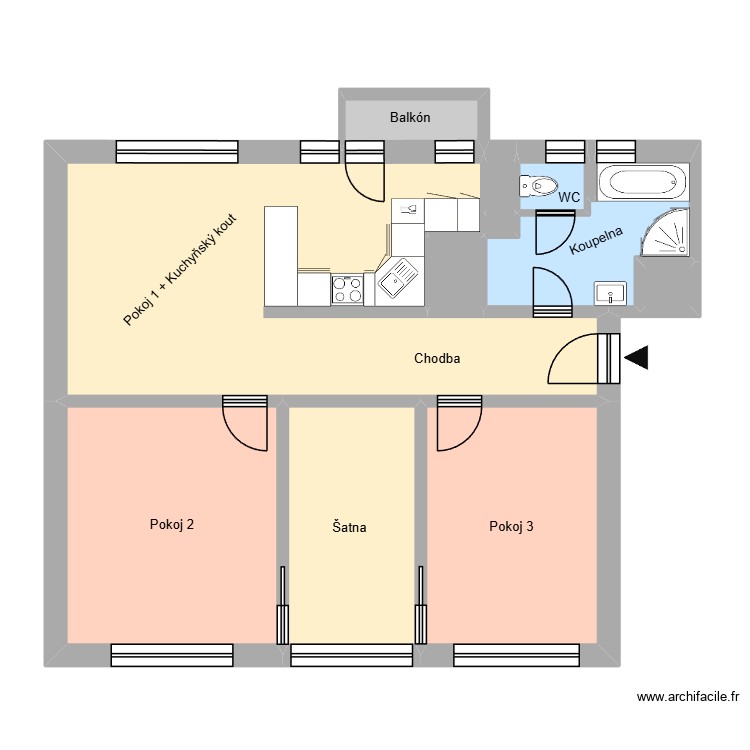 Na Des&aacute;t&eacute;m 1686, byt 6. Plan de 0 pièce et 0 m2