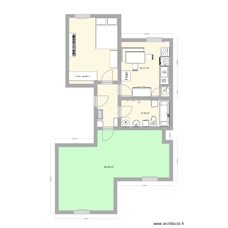 salon dodo 2. Plan de 6 pièces et 57 m2