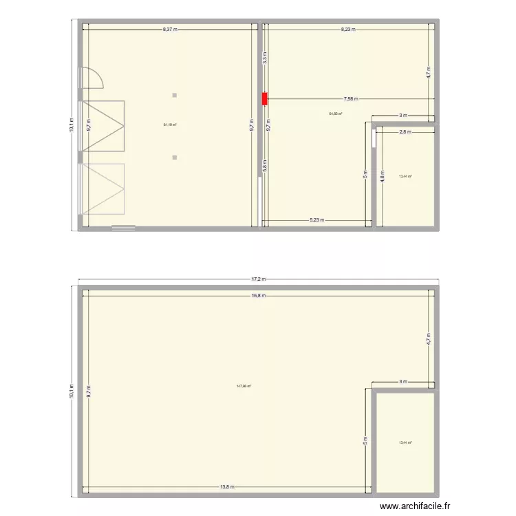 maison. Plan de 5  et 321 m²